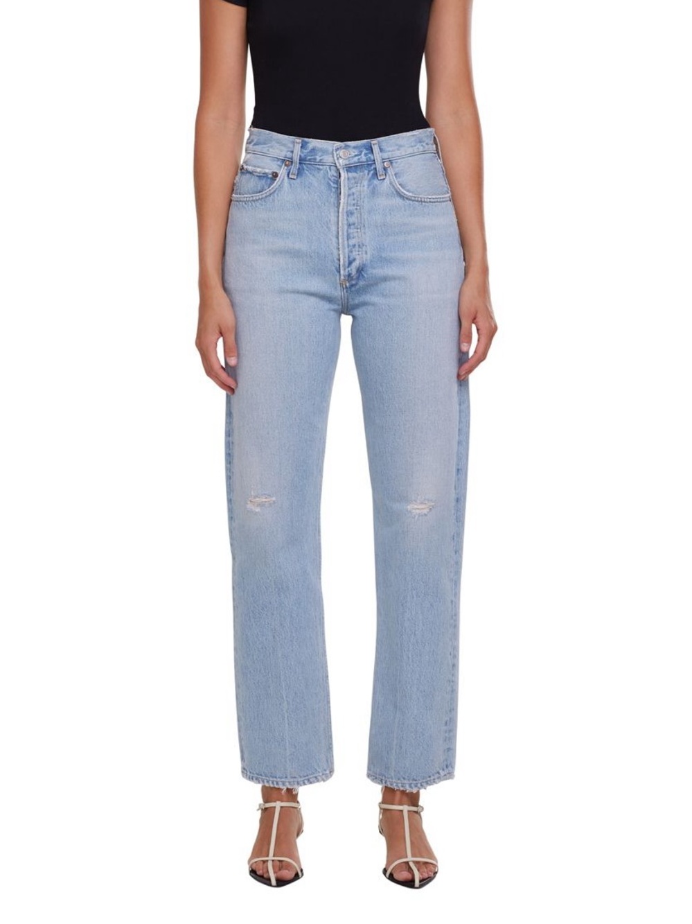 AGOLDE 90's Pinch Waist Jean in Flashback Size 26 Light Wash Denim Straight Leg